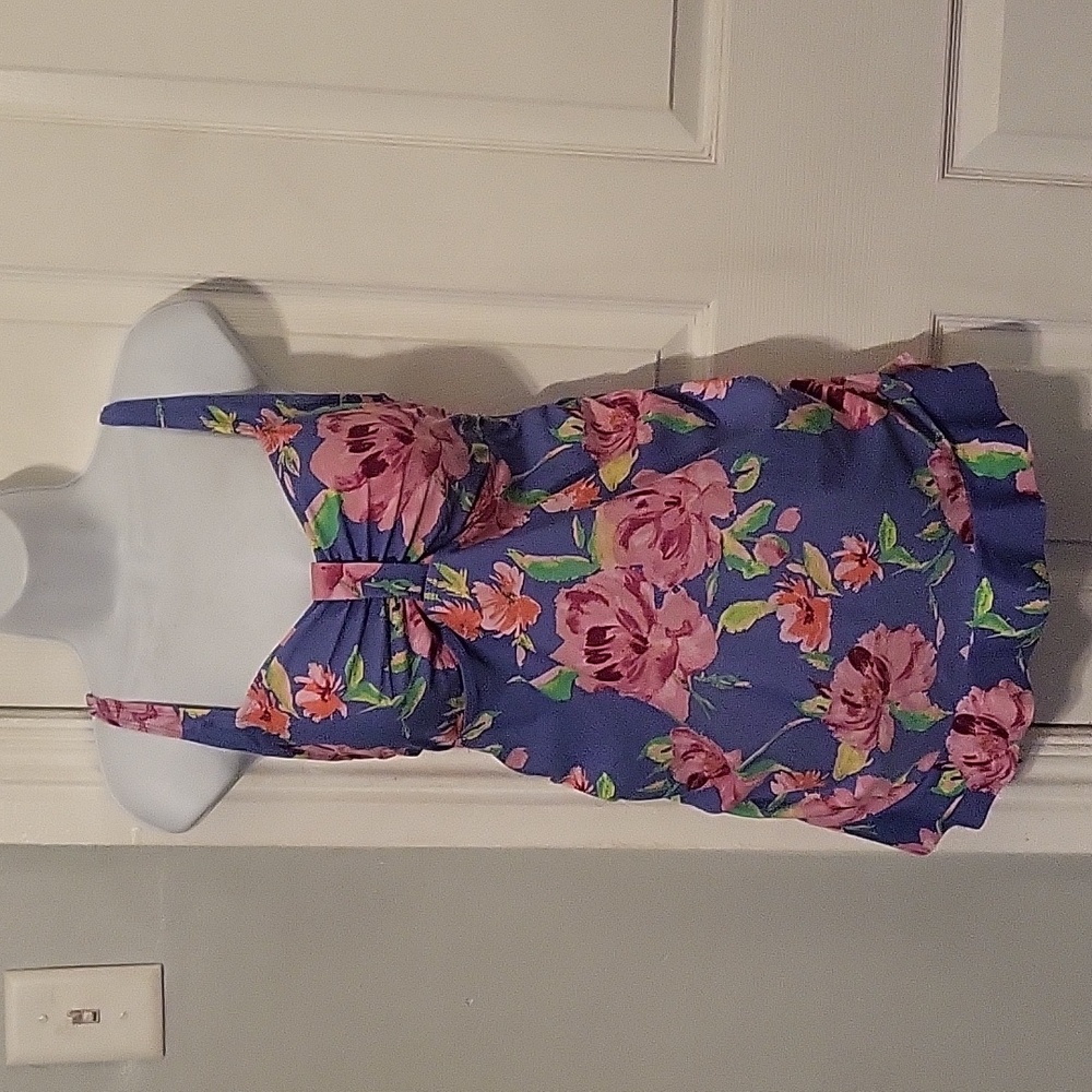 Oh Baby by Motherhood Shirred Floral Maternity Tankini Top w/ Adjustable Straps